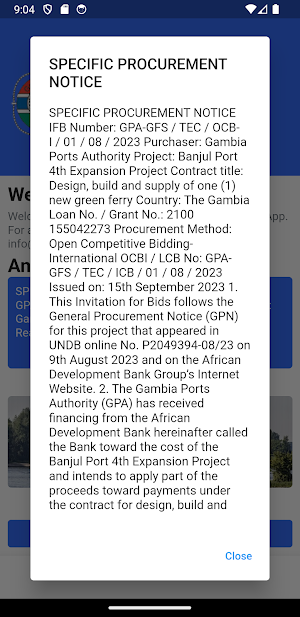 Gambia Ferries App Screenshot 1
