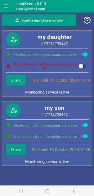 LastSeen Online Chat Tracker Screenshot 2