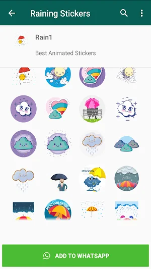 Raining Stickers WAStickerApps Screenshot 3