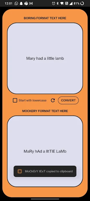 Mockery Text Converter Screenshot 1