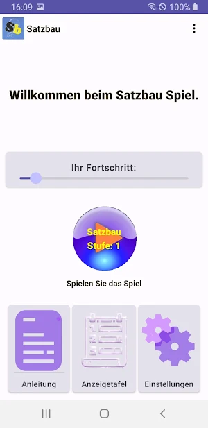 German sentence learn: Satzbau Screenshot 0