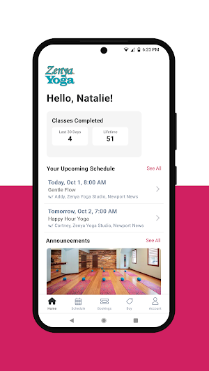 Zenya Yoga Studio App Screenshot 0