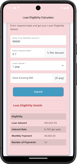 Loan Eligibility Calculator Screenshot 3
