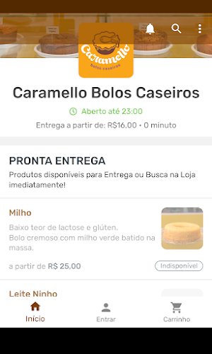 Caramello Bolos Caseiros Screenshot 2