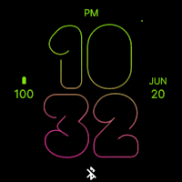 Skinny Green Pink Watch Face
