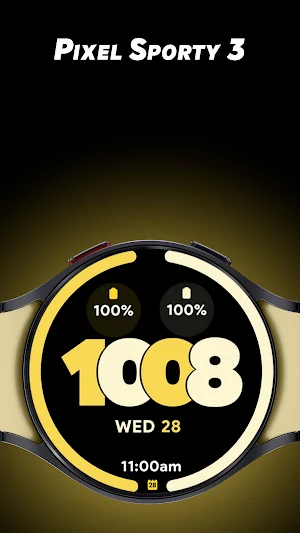 Pixel Sporty 3 - Watch face Screenshot 0