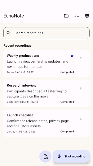 EchoNote: Speech to Text Screenshot 0
