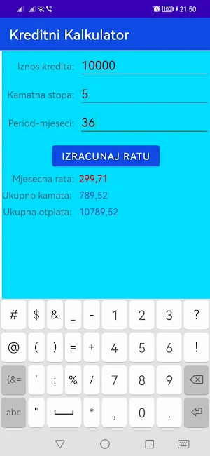 Kreditni kalkulator Screenshot 1