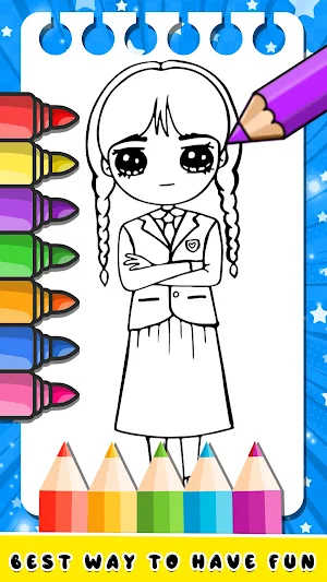 Wednesday Addams 2 Coloring Screenshot 0
