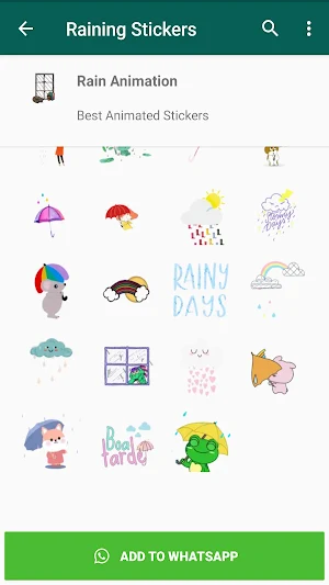 Raining Stickers WAStickerApps Screenshot 1