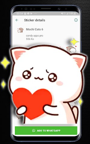 Mochi Peach Cat Stickers whats Screenshot 3