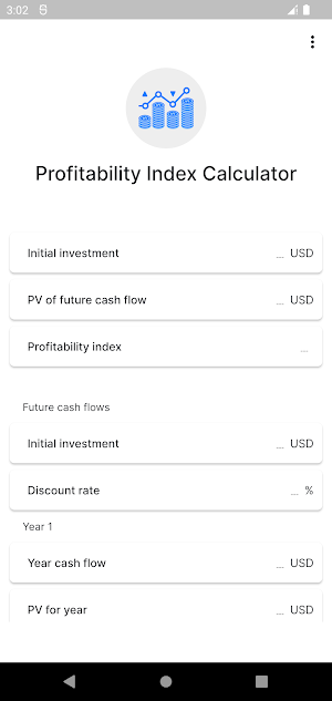 Profitability Index Calculator Screenshot 0