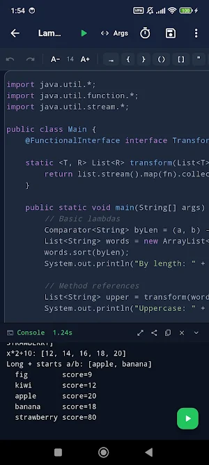 Java Compiler & IDE Editor Screenshot 2
