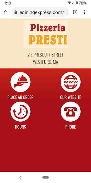 Pizzeria Presti Westford Screenshot 0
