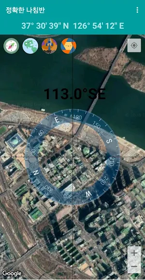 정확한나침반 (지도나침반, 위성나침반, 카메라나침반, 물때보기) Screenshot 1