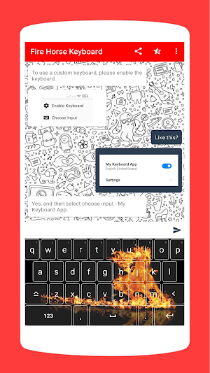 Fire Horse Keyboard Theme Screenshot 3