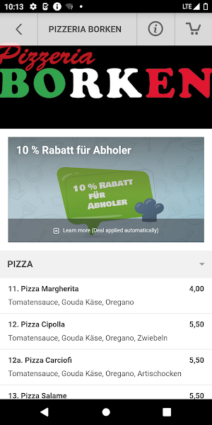 Pizzeria Borken Screenshot 2