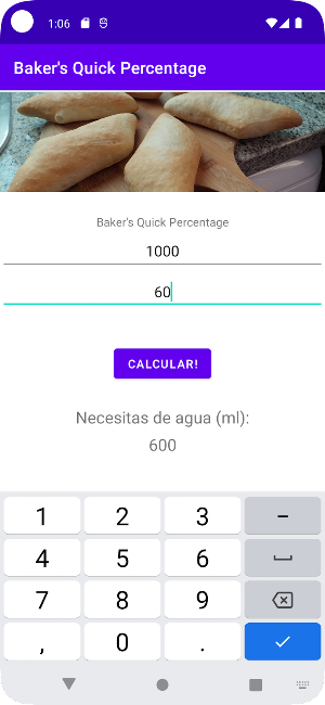 Porcentaje del Panadero Screenshot 3