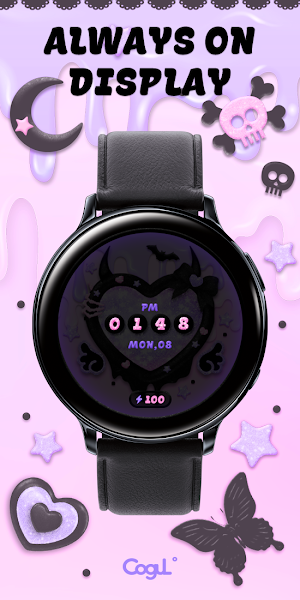 Goth Pink Love - Watchface Screenshot 3