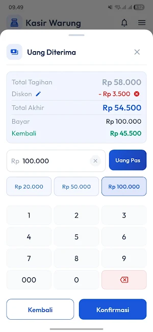 Kasir Warung: POS & Buku Kas Screenshot 1