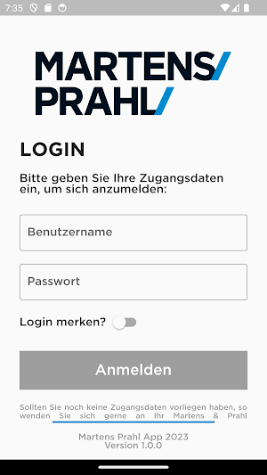 Martens und Prahl App Screenshot 0