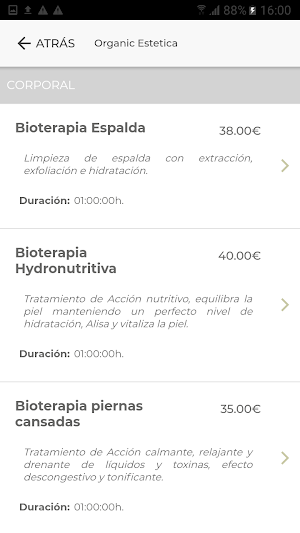 Salón Organic Screenshot 2