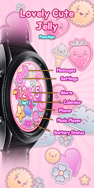 Lovely Cute Jelly_Watchface Screenshot 1