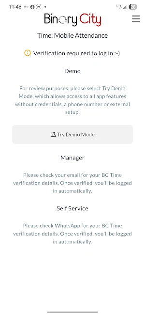 BC Time: Mobile Attendance Screenshot 0