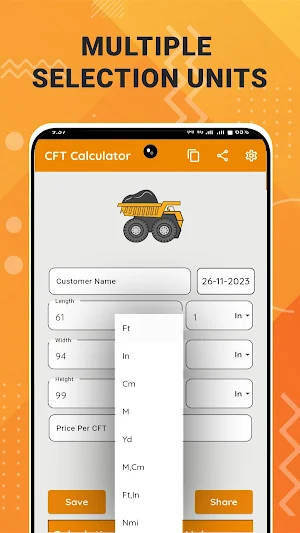Cubic Feet Calculator - CFT Screenshot 2