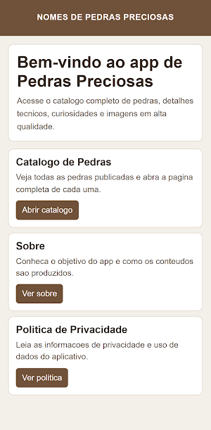 Nomes de Pedras Preciosas Screenshot 0