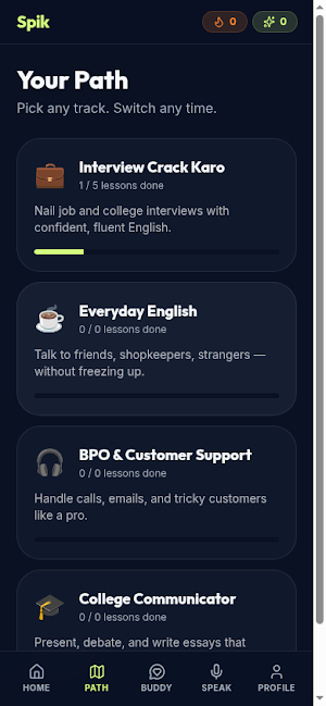 Spik: English Speaking App Screenshot 1