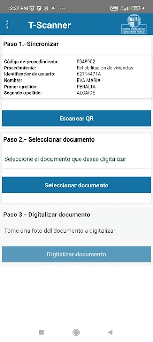 TramitaScanner Screenshot 2