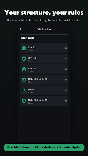Poker Timer: Blinds & Chips Screenshot 1
