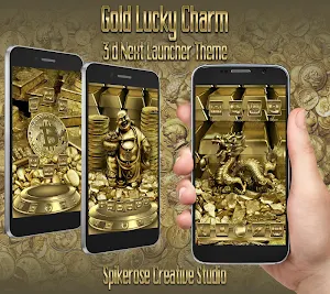 Gold Lucky Charm 3d Next Launcher theme Screenshot 0