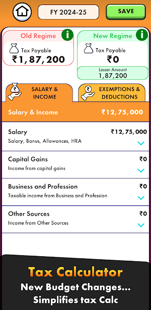 Income Tax Calculator 2024-25 Screenshot 0
