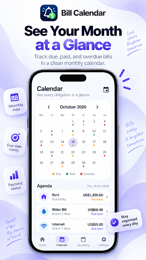 Bill Calendar & Bill Reminder Screenshot 1