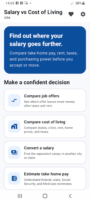 Salary vs Cost of Living USA Screenshot 3