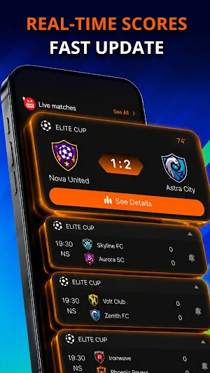 ScoreUp: Live Sport Updates Screenshot 1