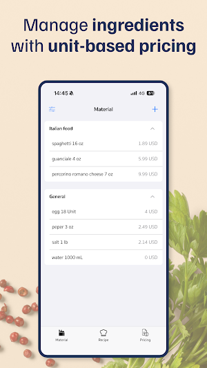 Recipe Cost & Price Screenshot 2