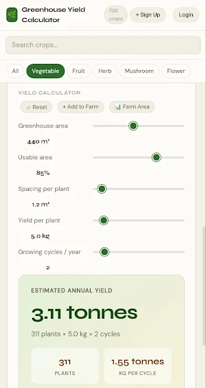Greenhouse Calculator Screenshot 2