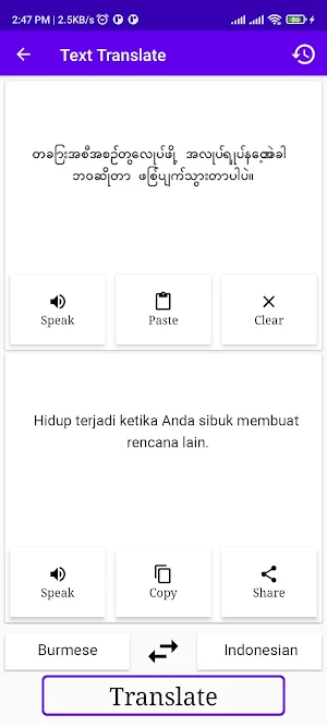 Burmese Indonesian Translator Screenshot 1