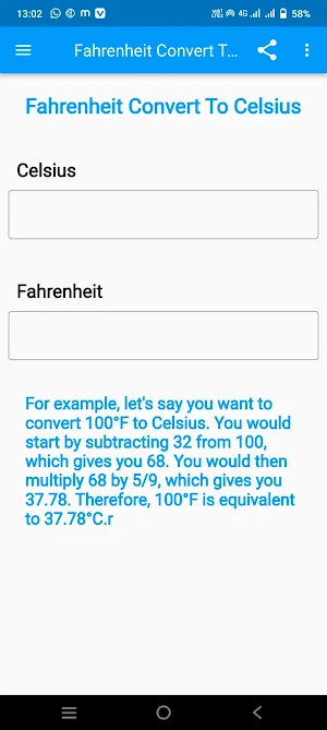 Fahrenheit Convert To Celsius Screenshot 0