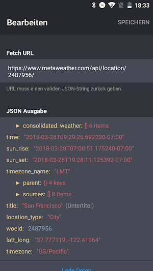 Dashboard (of JSON Requests) Screenshot 1