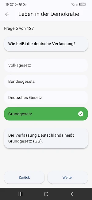 German Citizenship Test Screenshot 1