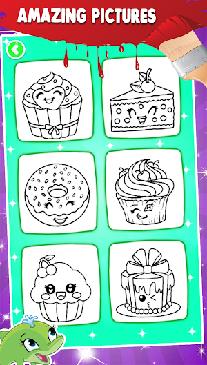 Cupcakes Coloring Book Glitter & Pattern Screenshot 1