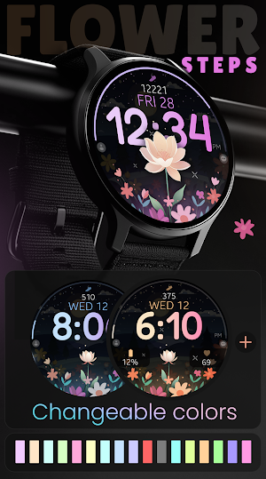 Flower Steps watch face Screenshot 3