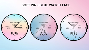 Soft Pink Blue Watch Face Screenshot 2
