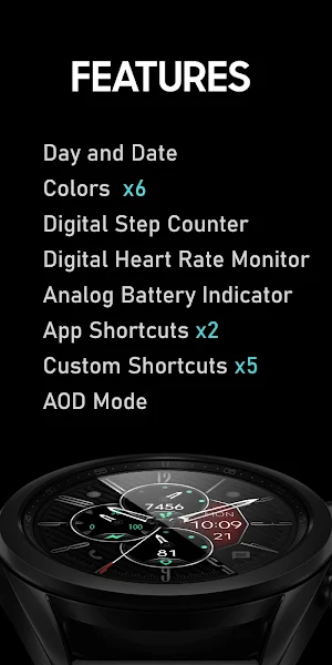 Carbon v7 - Analog Watch Face Screenshot 2
