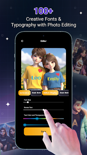 Couple Text on Photo Editor BG Screenshot 2
