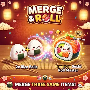 Sushi Roll Master: Food Merge Screenshot 0